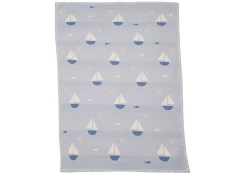 Baby Blanket Blue Sailboats