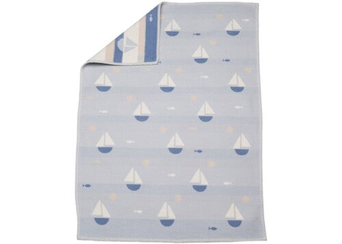 Baby Blanket Blue Sailboats