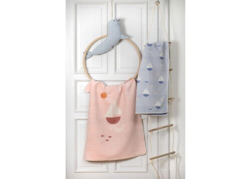 Baby Blanket Blue Sailboats
