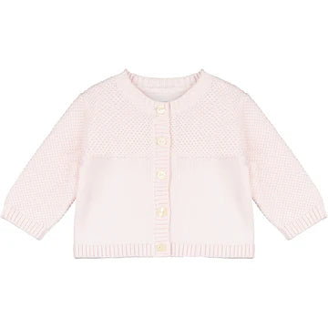 True knit baby cardigan pink