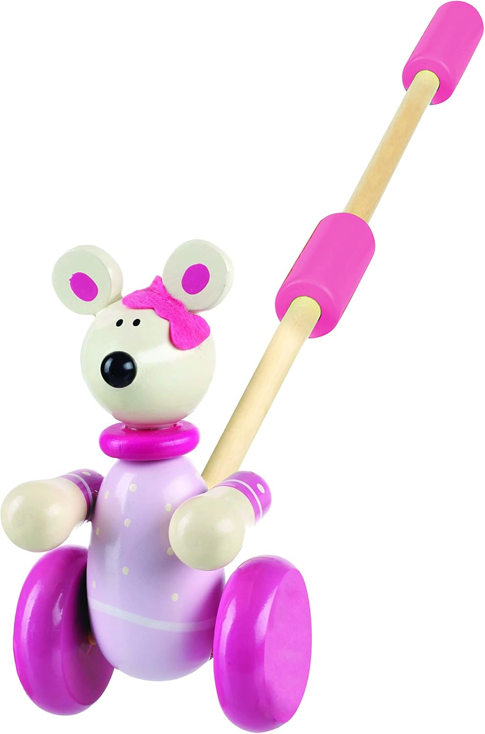 Boxed Push Along - Pink Mouse