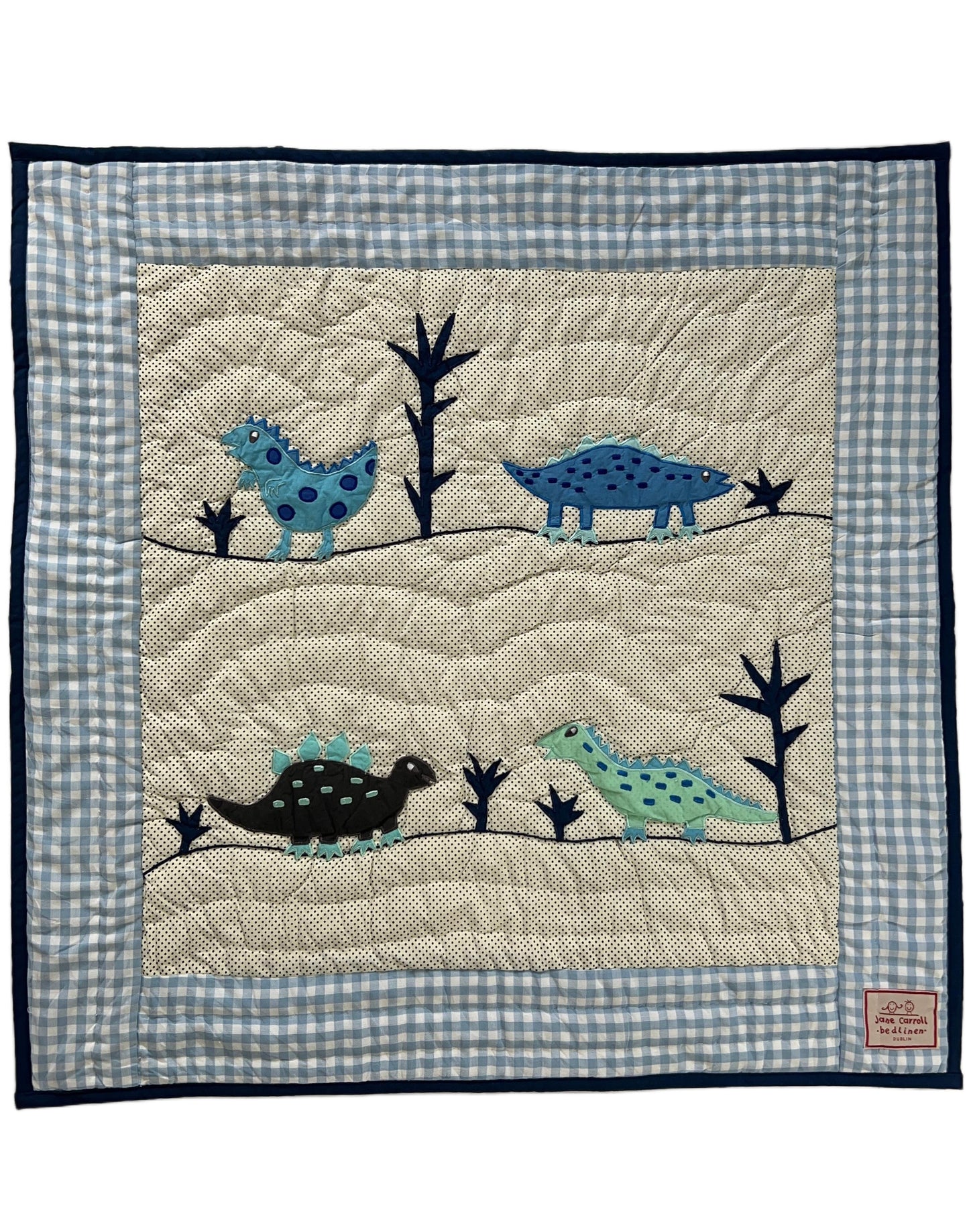 Blue Dinosaur Pram Quilt