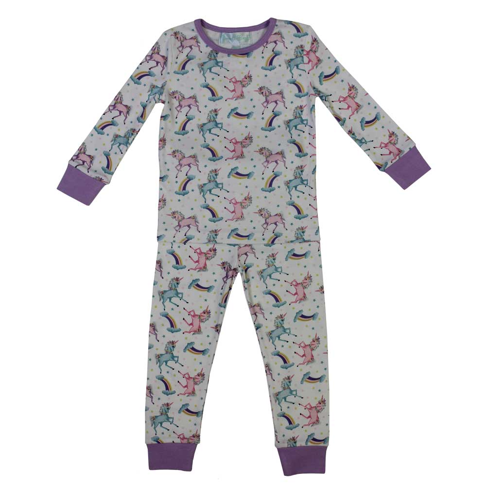 Pyjamas - Unicorn - Purple trim
