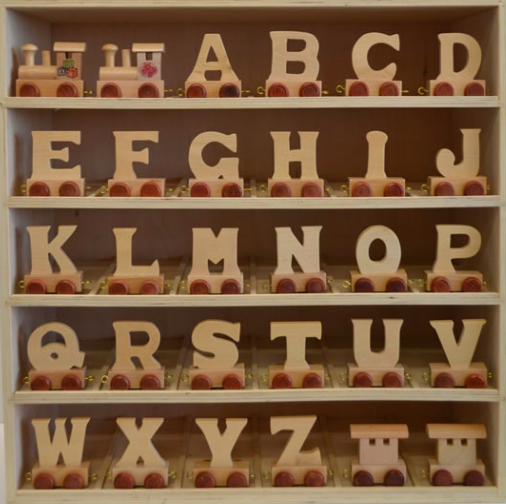Wooden train letters wholesale hotsell