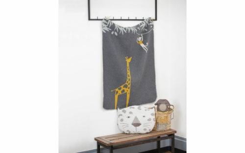 Baby blanket Giraffe Charcoal