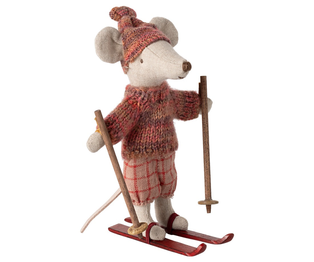 Winter mouse with ski set, Big sister - Rose