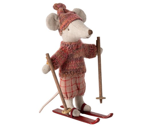 Winter mouse with ski set, Big sister - Rose