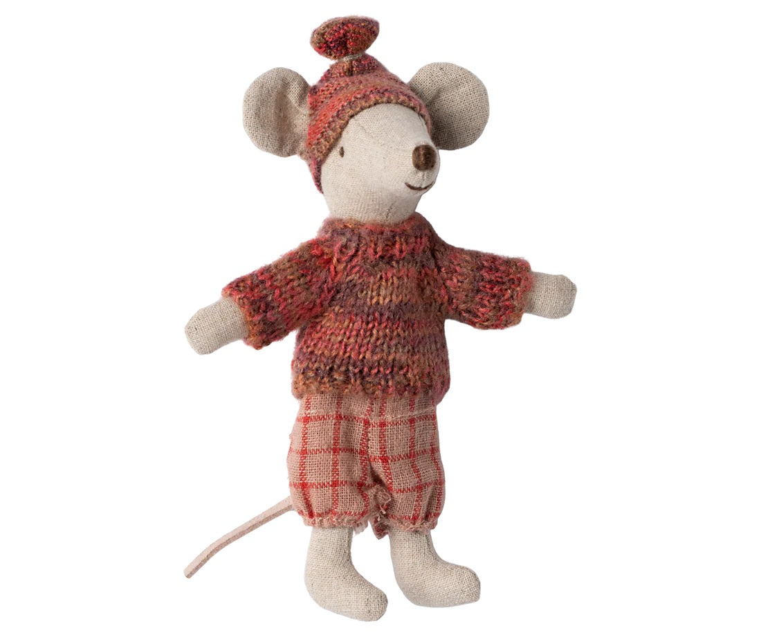 Winter mouse with ski set, Big sister - Rose