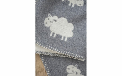 Baby blanket sheep allover blue