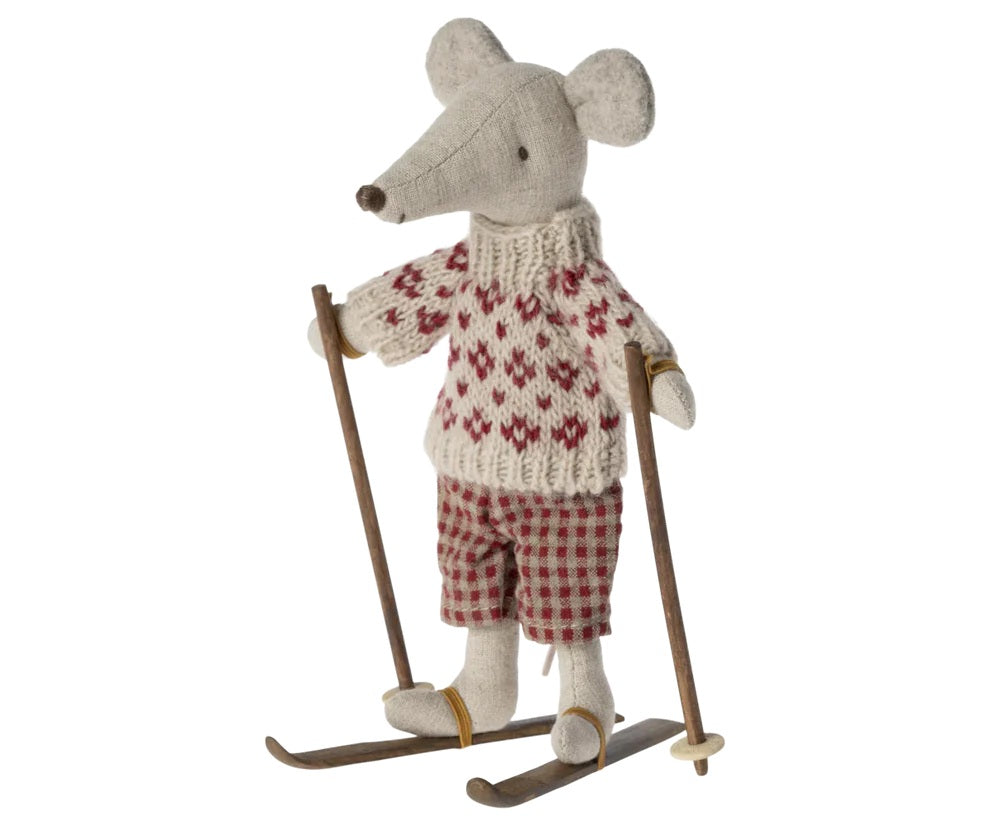 Ski and ski poles, Mum & Dad mouse