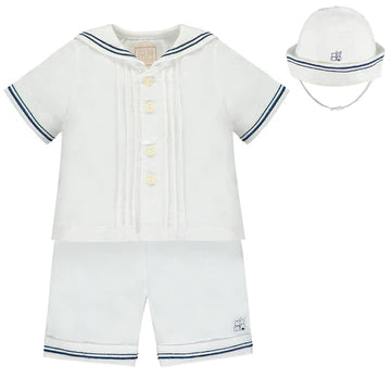 Linen sailor outfit with hat