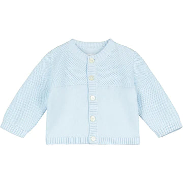 True knit baby cardigan blue