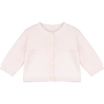 True knit baby cardigan pink