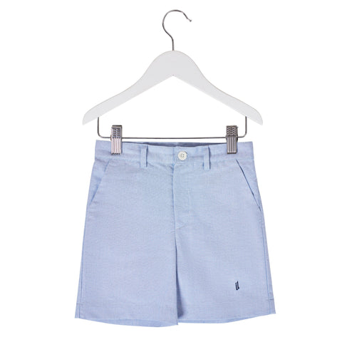 Blue chambray chino shorts
