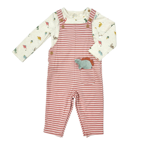 Stripe Dino Dungaree with toy