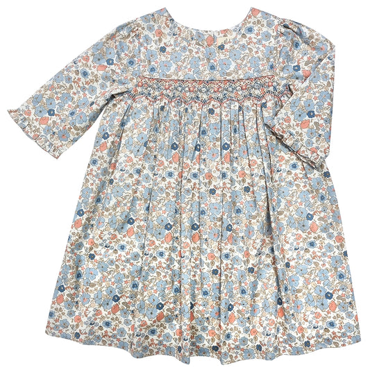 Ella print Hand Smocked Dress