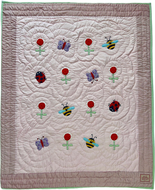 Lilac Squares  Bee - Butterfly - Lady Bird