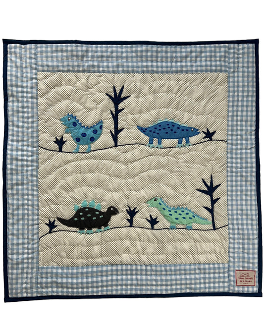 Blue Dinosaur Pram Quilt