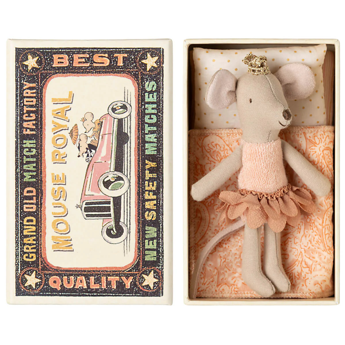 Princess Little, Sister Mouse in a Matchbox in Peach