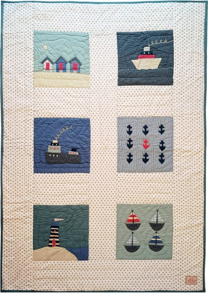 Ship - Blue Spot - Single bed - Quilt