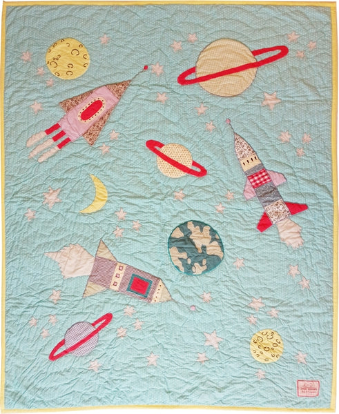 Space - Turquoise Cot - Quilt