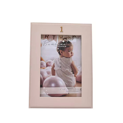 Bambino 1st Birthday Resin Photo Frame Pink 4" x 6"