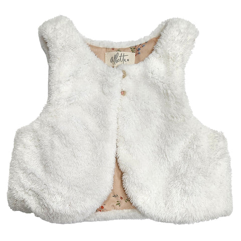 Off white recycled Fur Gilet