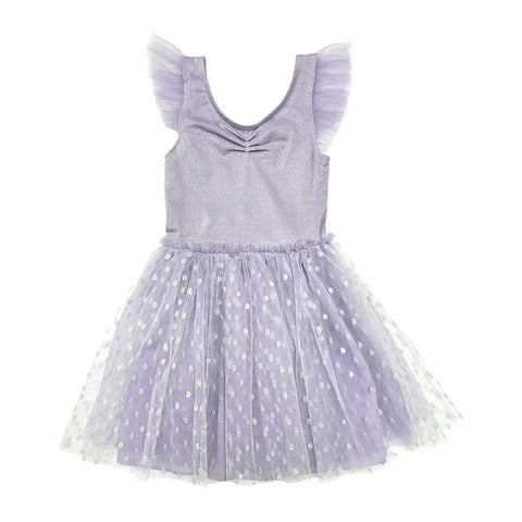 Sparkle lilac ruffle dress