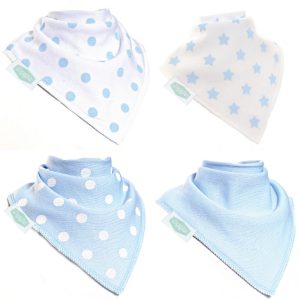 Boy Bandana Dribble Bibs - Blue And White