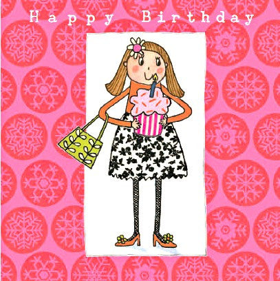 Happy Birthday - Girl with cake