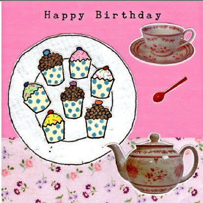 Happy Birthday - Tea Pot, Tea Cup & Plate