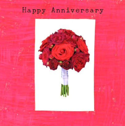 Happy Anniversary - Bunch of red roses