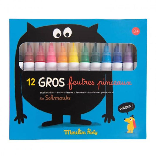 Set of 12 brush markers Les Schmouks