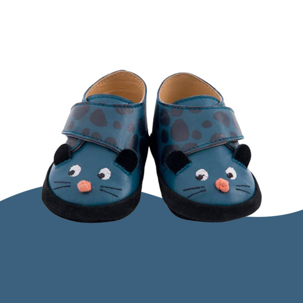Blue panther leather slippers shoes