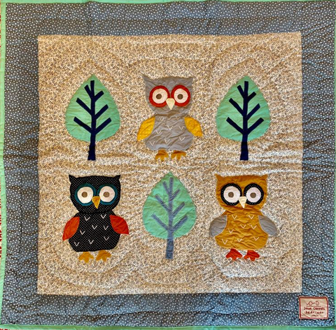 Blue Owl Pram quilt -