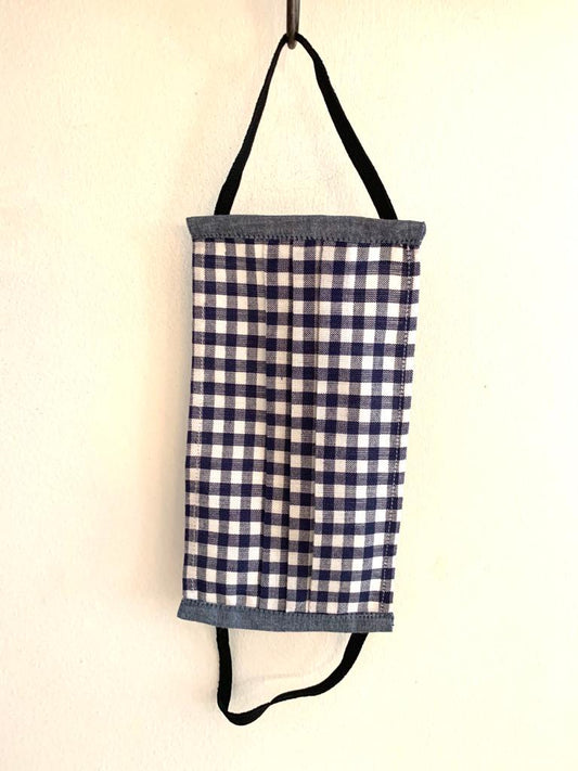 Face mask - Blue gingham - size- Large