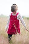 Red Dungaree cord dress