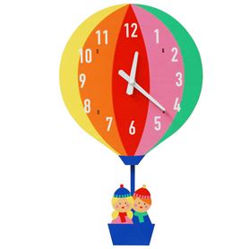 Hot air balloon wooden clock