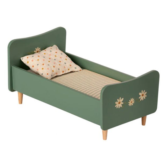 Wooden bed, mint blue mini