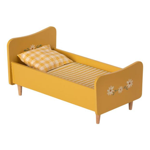 Wooden bed, mini yellow
