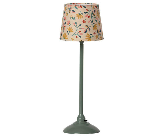 Miniature floor lamp in dark mint