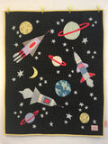 Space - Cot quilt - Black