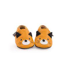 Yellow cat leather slippers shoes